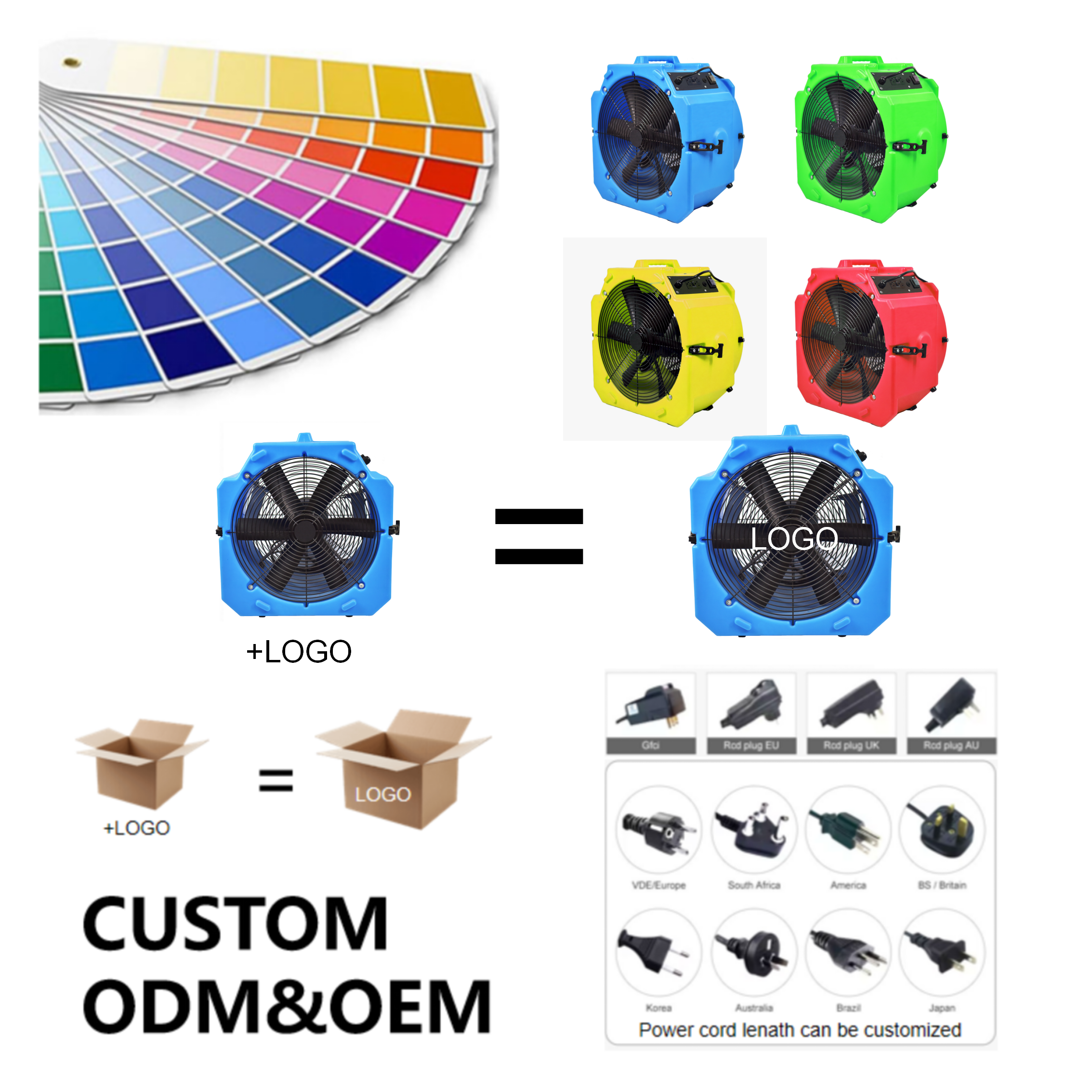 1/4HP 4000CFM Axial Floor Blower Fan Carpet Dryer Industrial Household Cleaning Carpet Water Damage