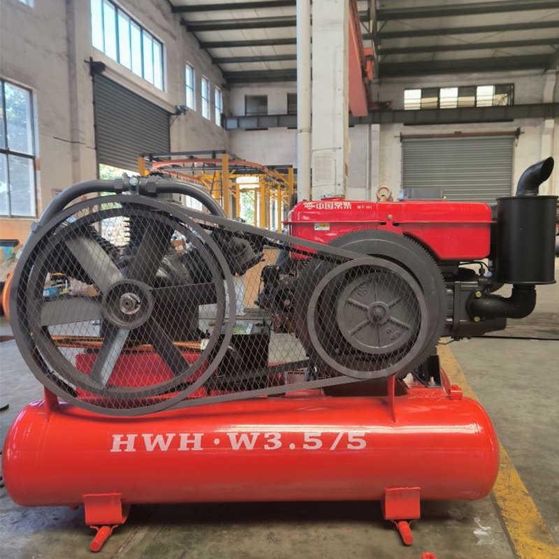 Hongwuhuan W3.5/5 Cheap Price Piston Air Compressor Mining 5bar Portable Industrial Diesel Air Compressor