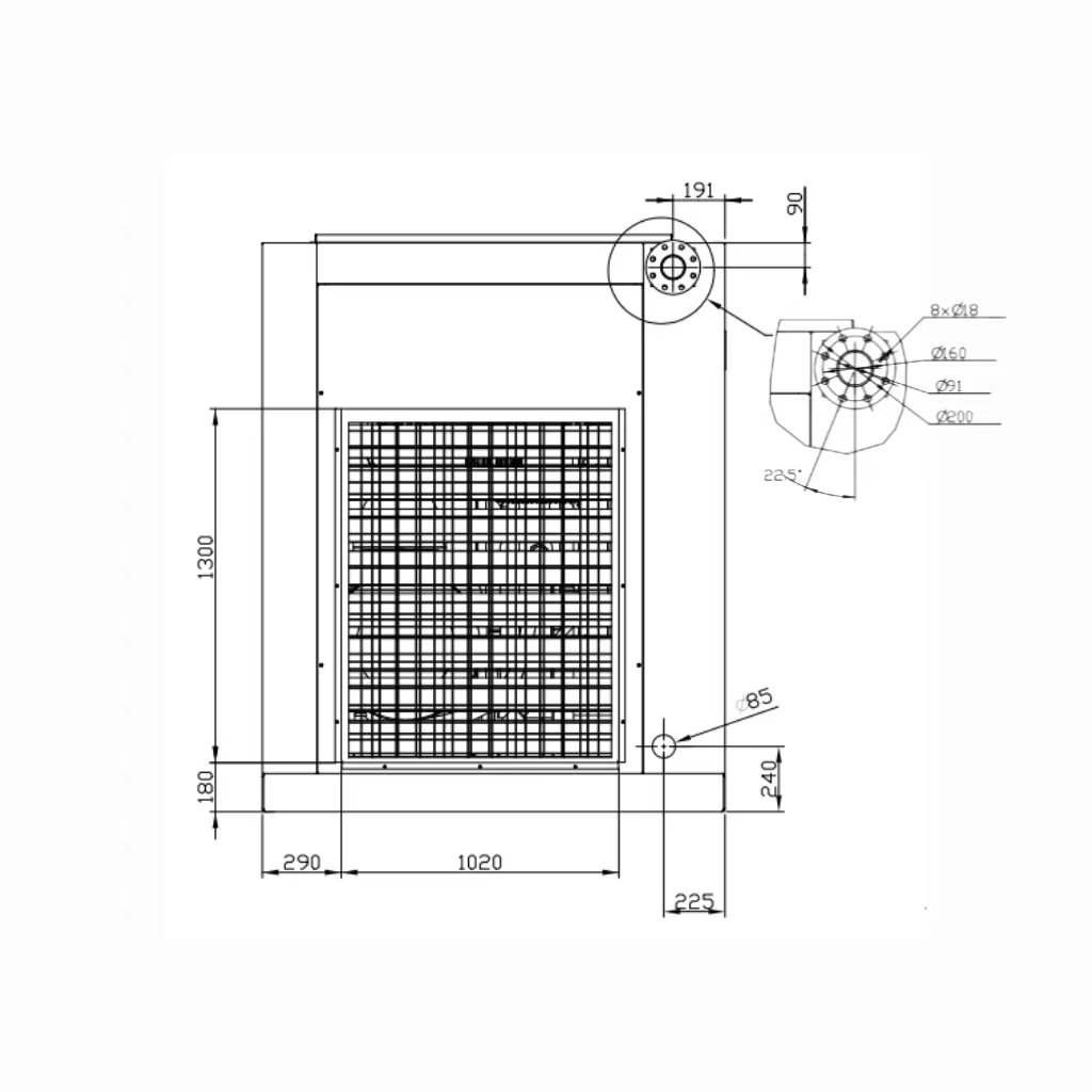 High Quality UNITED 1Mpa 110KW 380V 50Hz Two-stage Air Cooled 20.3m³/min Fix Speed Screw Air Compressor
