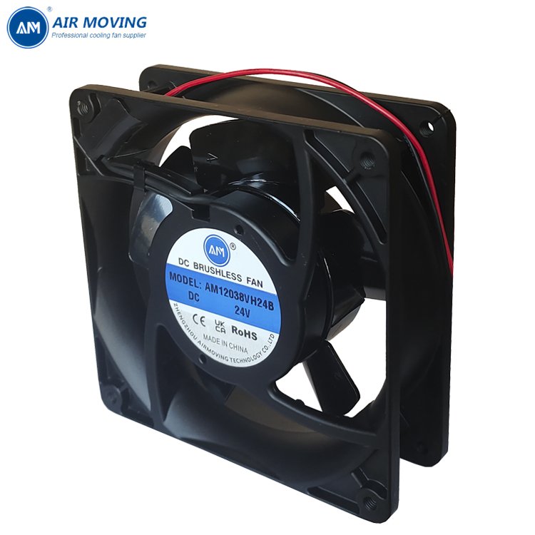 AM12038VH24B All Metal Fan DC 24V Fan 0.8A 19W 12038 120x120x38mm Axial Fan for Inverter IP68