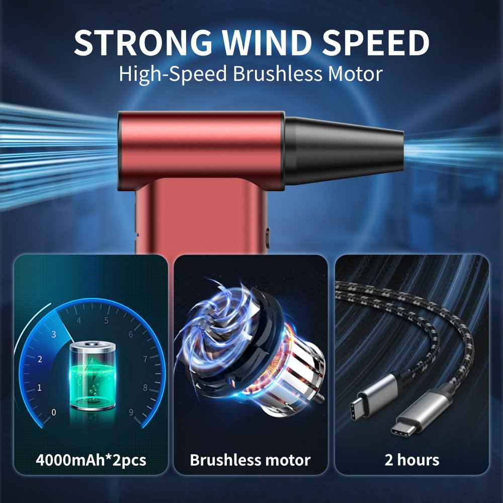 Mini Turbo Fan 130000RPM Three-speed Compressed Air Duster Blower Cordless Violent Turbo Jet Fan