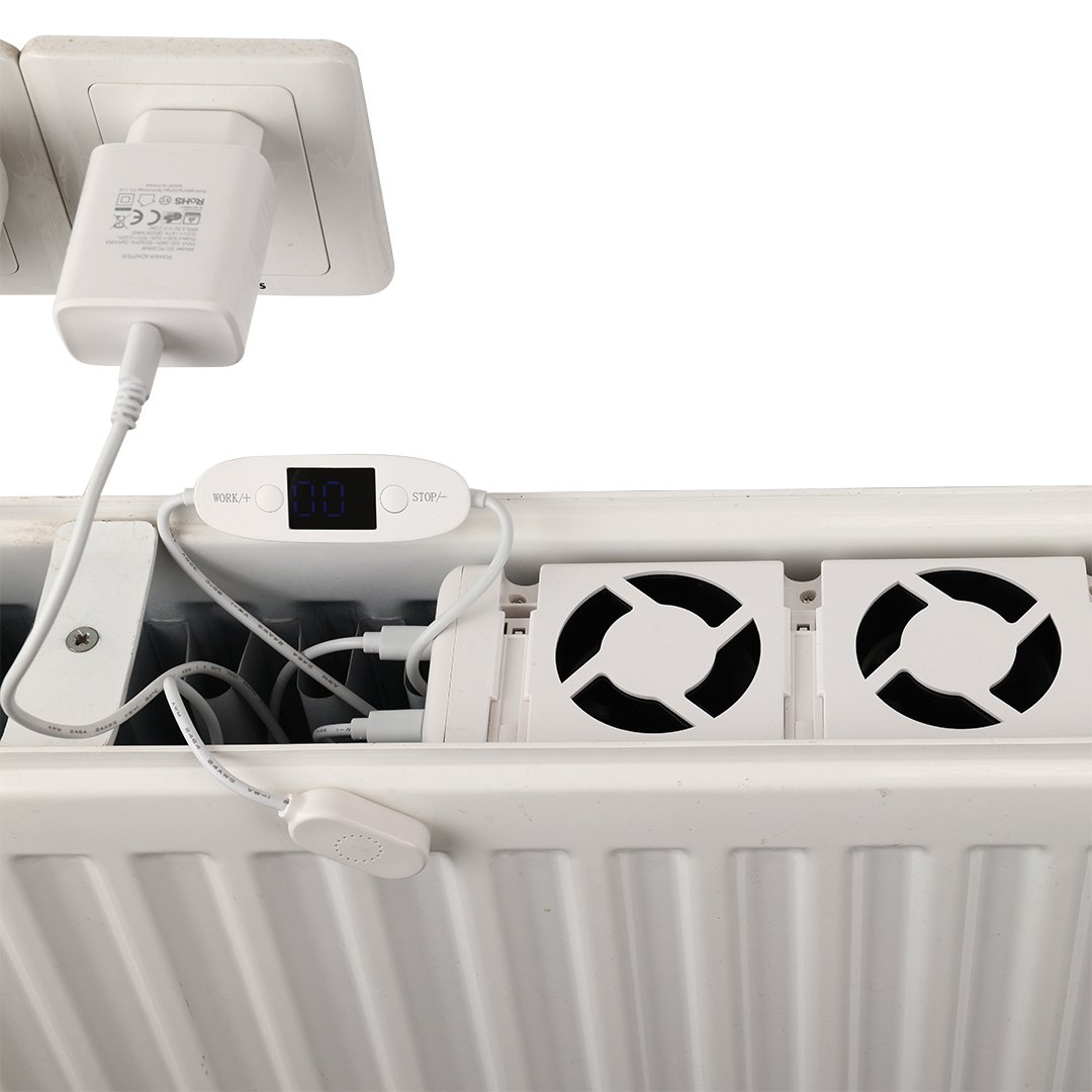 MXRV-S201 Automatic Booster Blower Fan Set 5V USB Magnetic Instant Install Radiator Ventilator Convector Thermo Thermostat