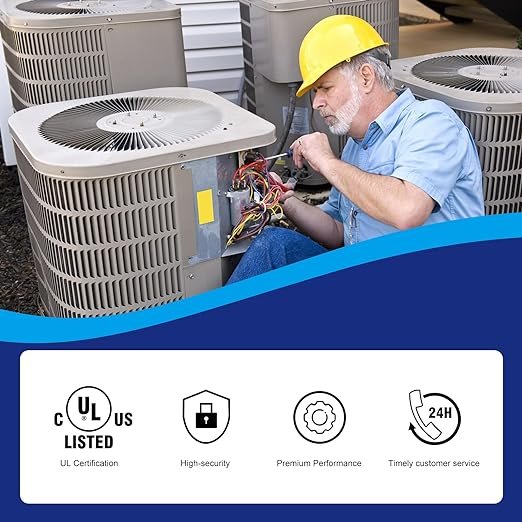CBB65 70+10 uF 70/10 MFD 370V 440V Run Capacitor for AC Unit Fan Motor Start, Heat Pump, or Condenser Straight Cool