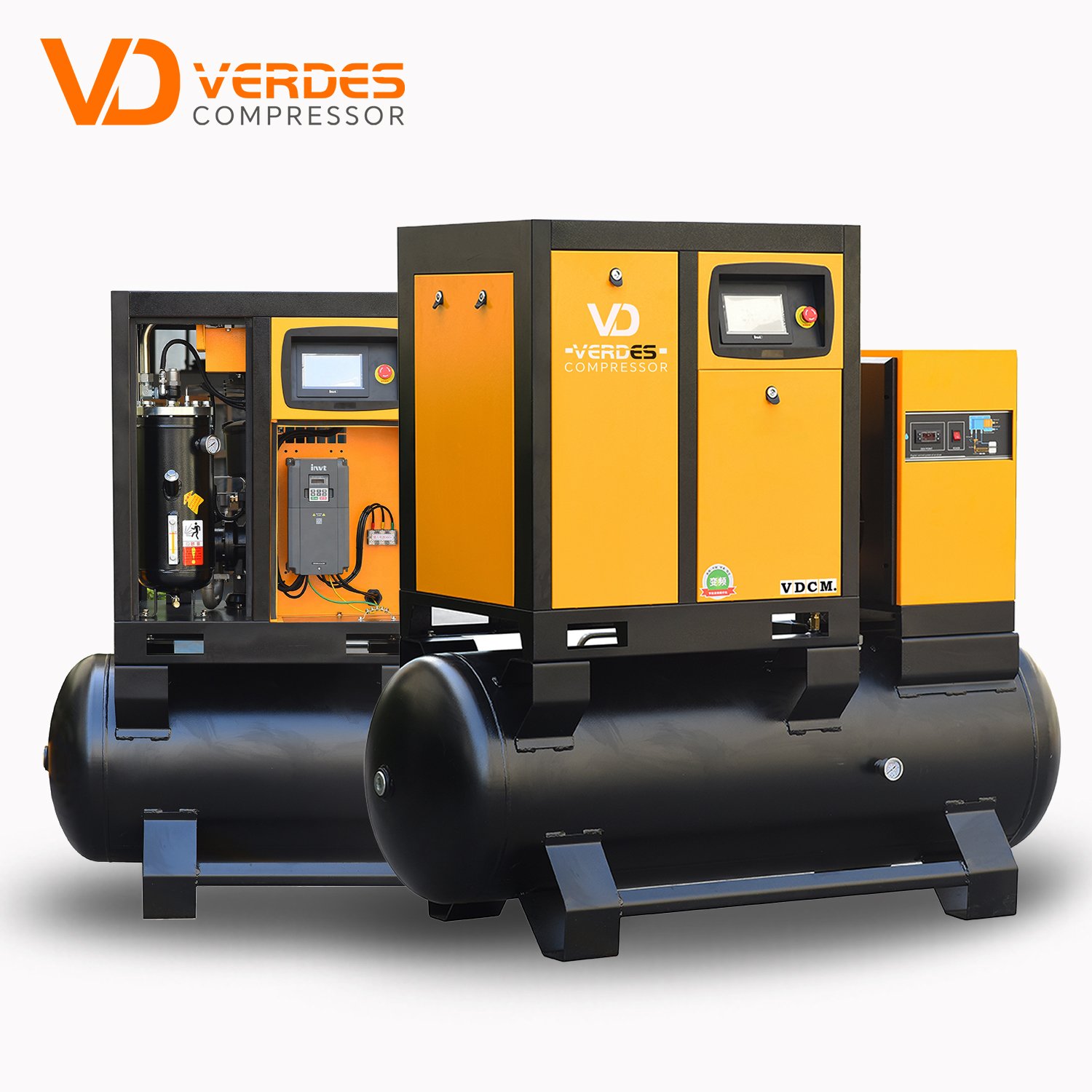 VERDESAIR 37kw 22kw 15kw 11kw Industrial air Compressor Rotary Screw Type air Compressor 8 bar 10 bar Machine with air Drier