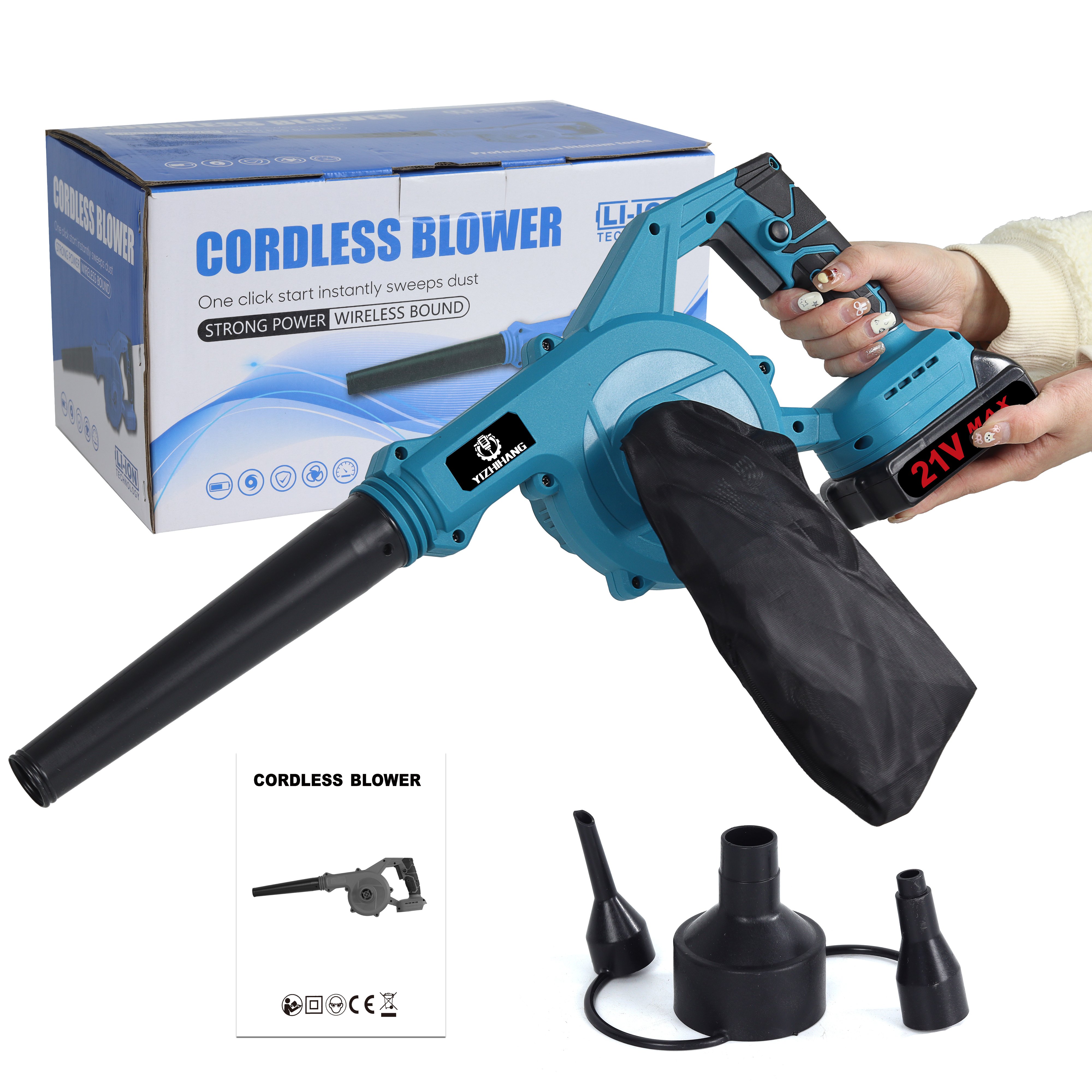 AEAB20 Hot Selling Cordless Garden Tool Li Lon Battery Leaf Blower Handhold Air Blower