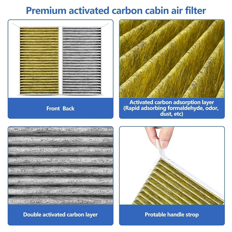 Upgraded for Tesla Model 3 Model Y Air Filter 2 Pack With More Activated Carbon Tesla Cabin Air Filter Replacement