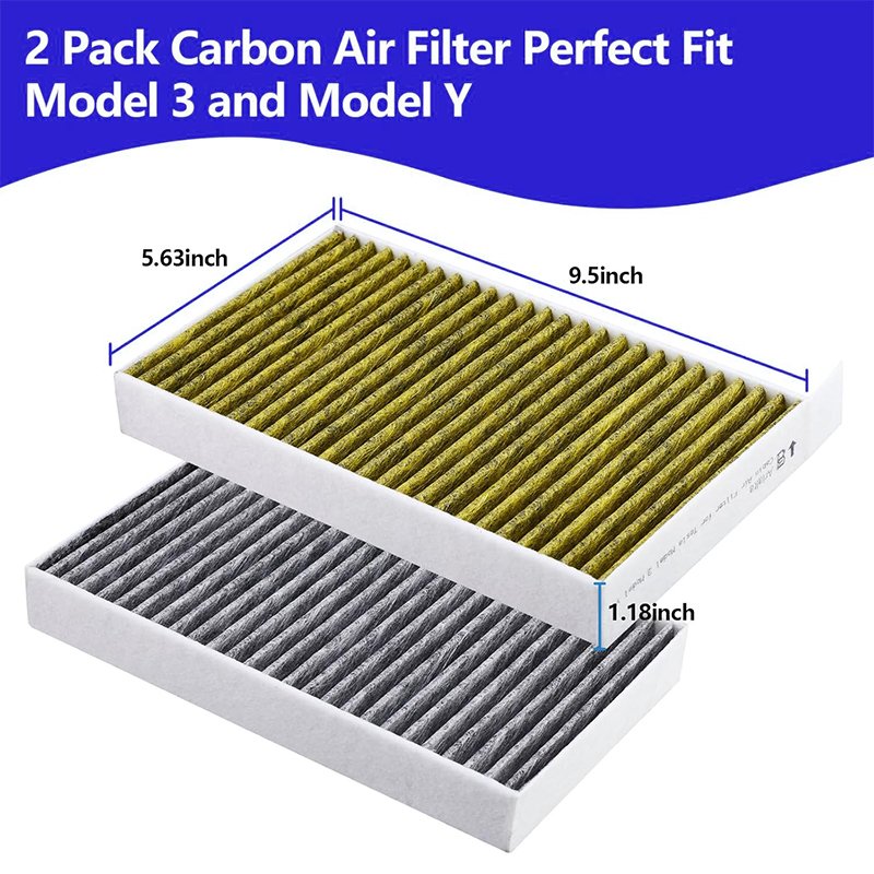 Upgraded for Tesla Model 3 Model Y Air Filter 2 Pack With More Activated Carbon Tesla Cabin Air Filter Replacement