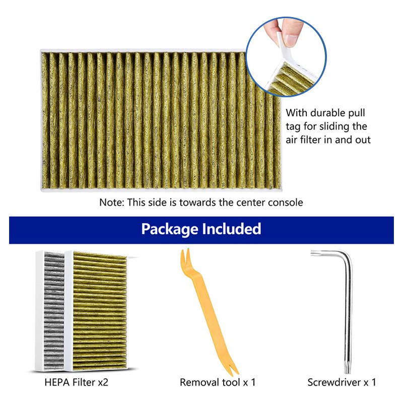 Upgraded for Tesla Model 3 Model Y Air Filter 2 Pack With More Activated Carbon Tesla Cabin Air Filter Replacement