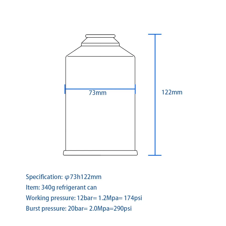 OEM Customize 250g 1000g Empty 2-Pieces Aerosol Tin Can For R134a Refrigerant Gas