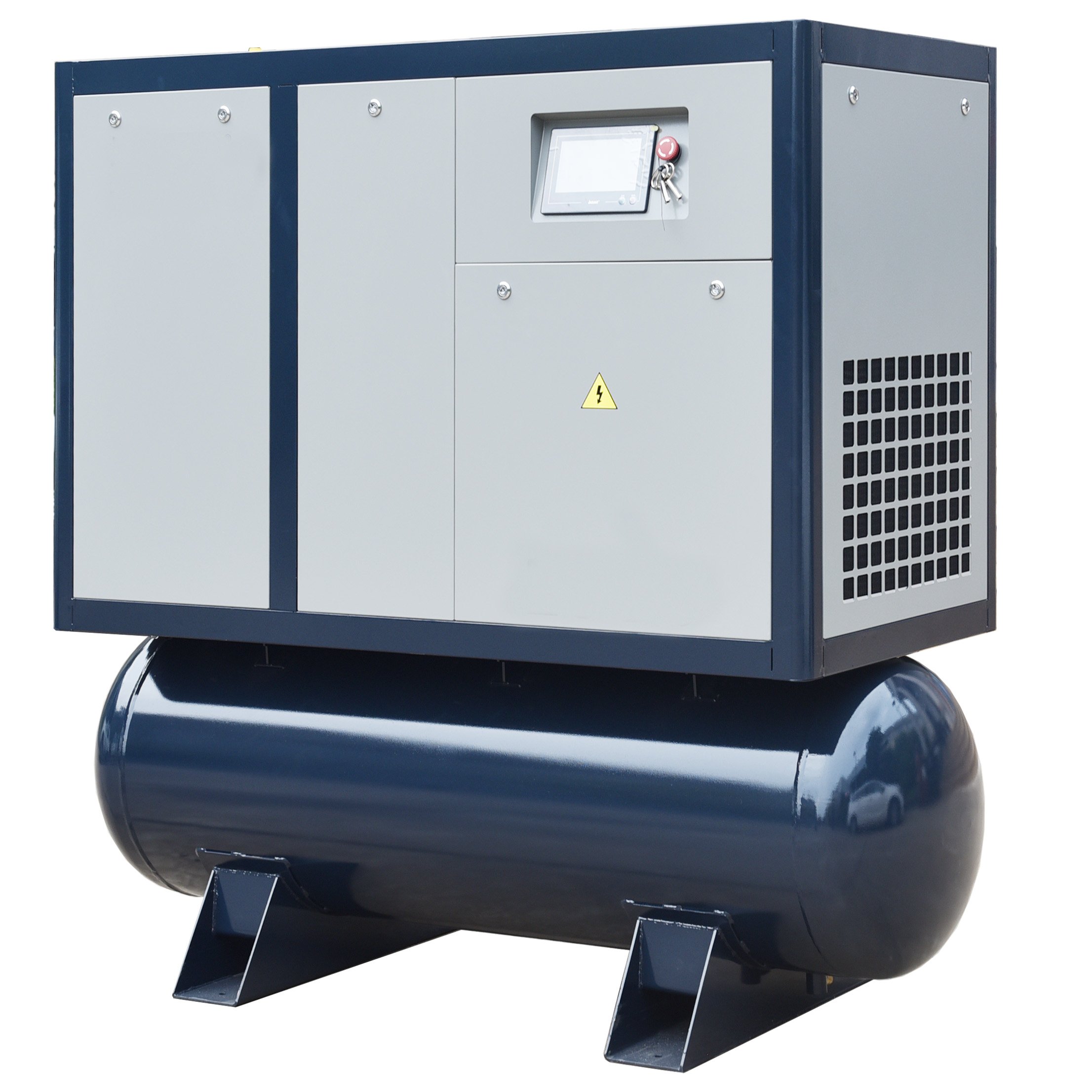 20hp 15kw Compact Integrated Design All in 1 Screw air Compressor with Build-in Dryer Filter 380l air tank for Laser Cutting