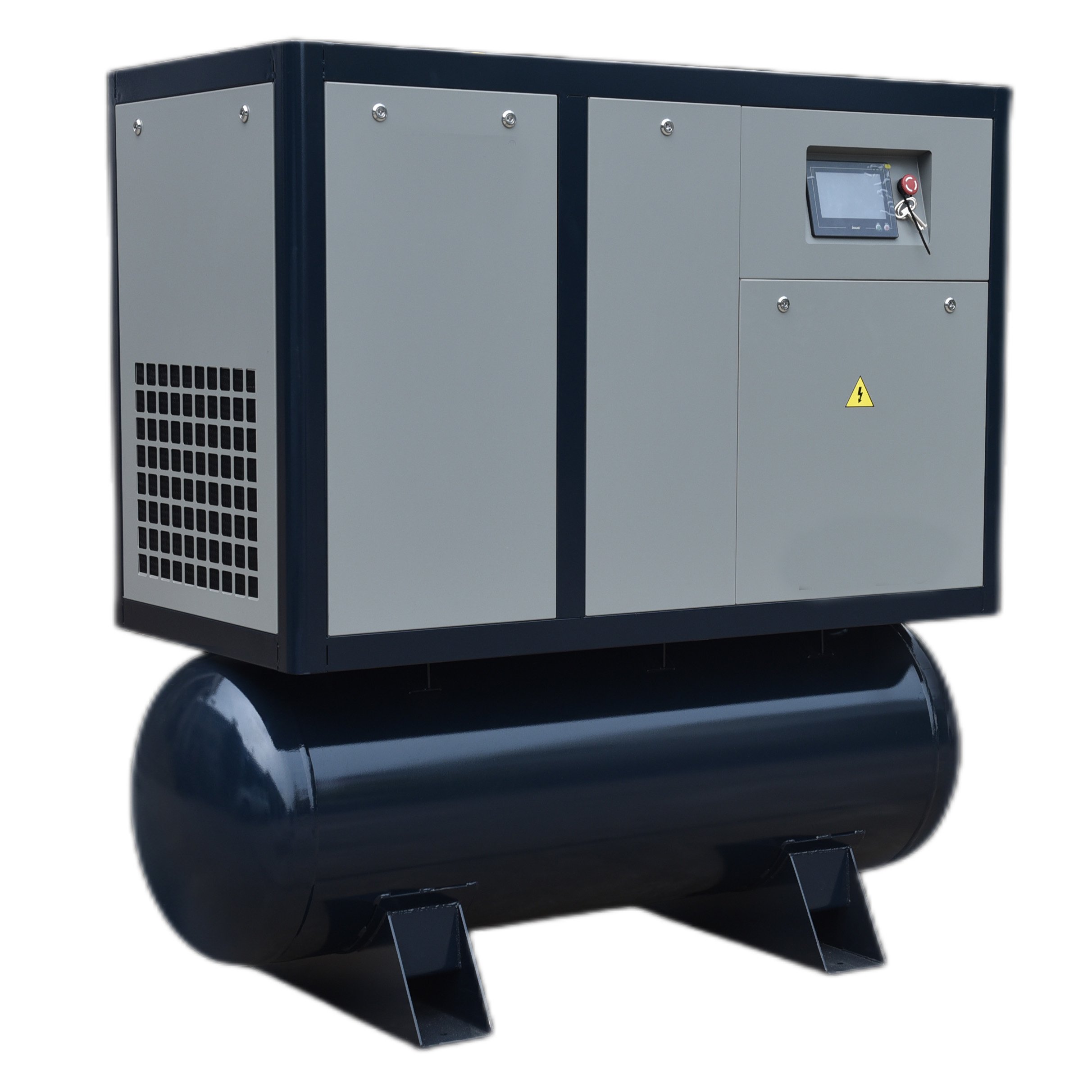 20hp 15kw Compact Integrated Design All in 1 Screw air Compressor with Build-in Dryer Filter 380l air tank for Laser Cutting