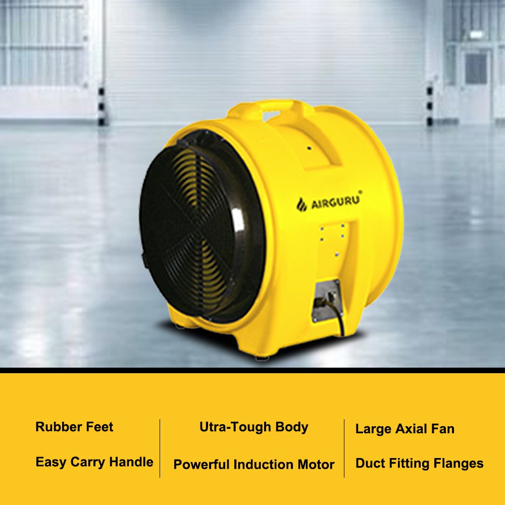 Airguru Axial Blower 20 Inch 3 Speed 5hp Exhaust Ventilation Industrial Confined Space Typhoon Fan Air Mover