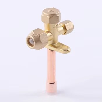 Copper Service Valve For Refrigeration AC Split Brass Material Gas Power Source Air Conditioner Parts