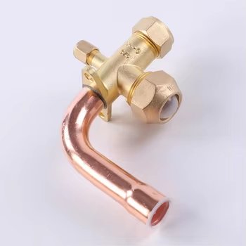 Copper Service Valve For Refrigeration AC Split Brass Material Gas Power Source Air Conditioner Parts