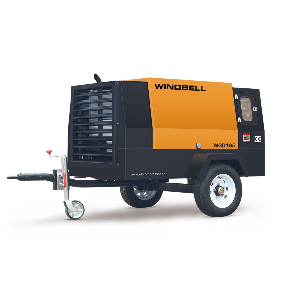 Best Quality Portable 12 Bar Working Pressure Diesel Air Compressor for Mining