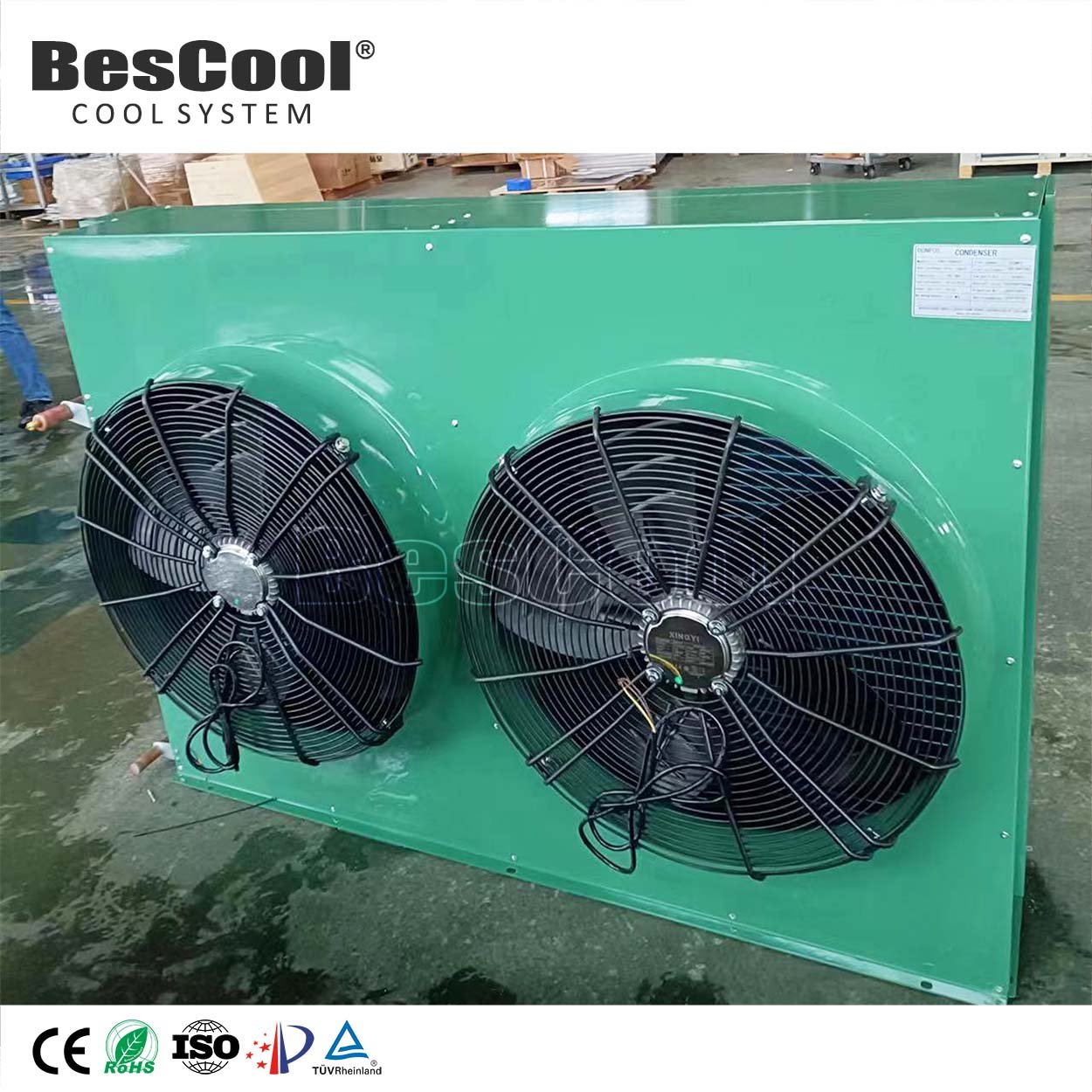 BesCool New Air Cooled Condenser Heat Exchange for Home Use Restaurant Retail Refrigeration Fin Cold Room Condenser