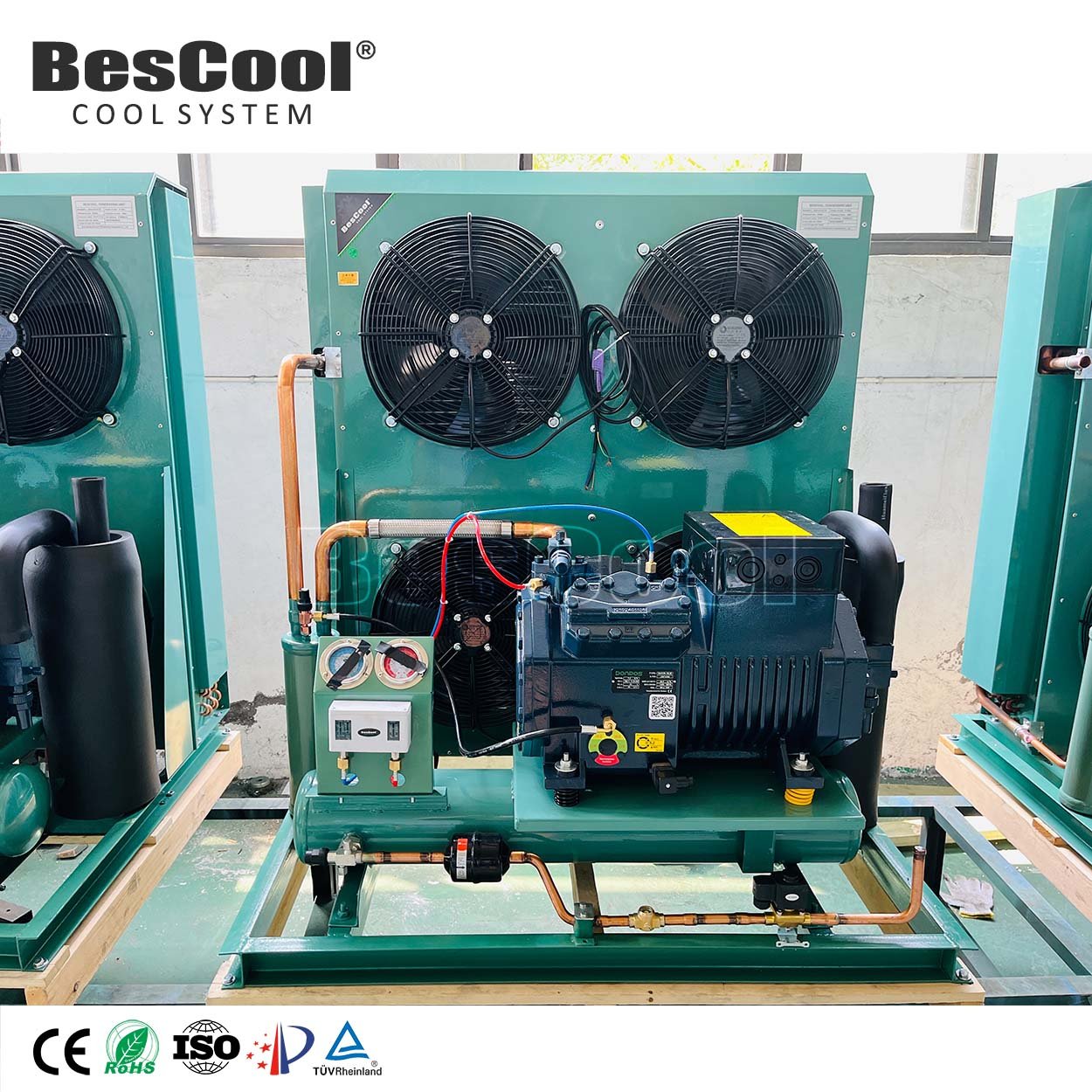 BesCool New Air Cooled Condenser Heat Exchange for Home Use Restaurant Retail Refrigeration Fin Cold Room Condenser