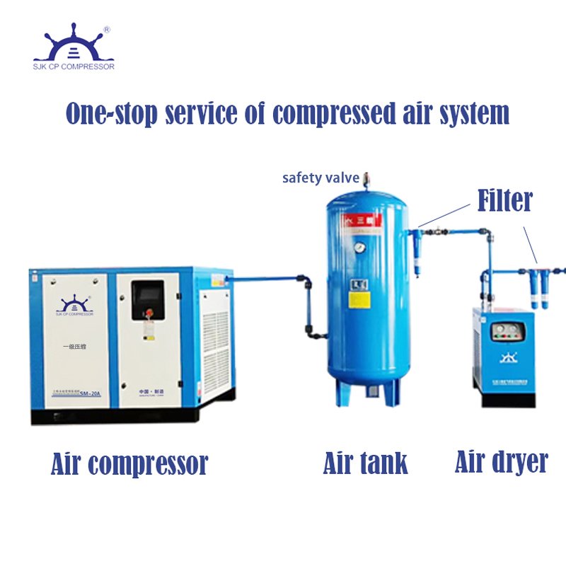 Lowest And Cheapest Price Industrial Screw Compressor 8bar 7.5kw air Compressor 22kw 37kw OEM Compressor Dryer 1000L air Tank