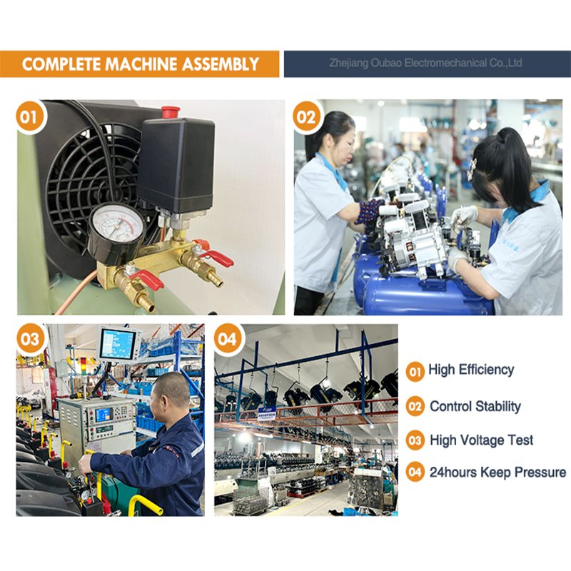OUBAO 50L Silent Piston Air-Compressor Oil Free Air Compressor for Painting