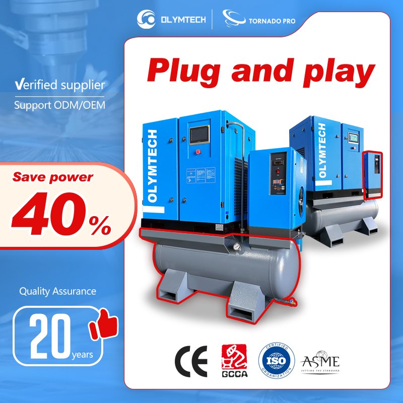 Olymtech Electric Compressor 7.5kw 11kw 15kw 22kw 8bar 10bar 16bar Electric Air Compressor Industrial Air Compressors