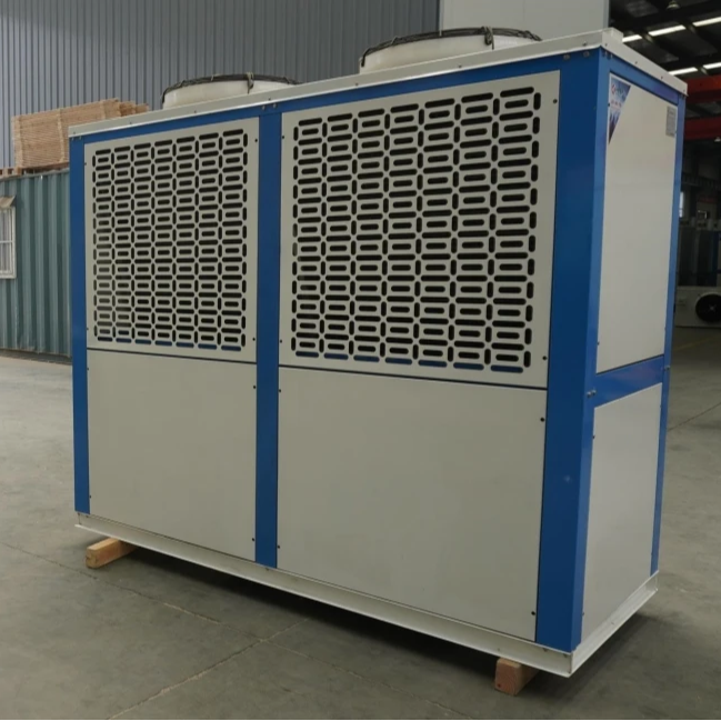 Reliable Factory Box Hermetic Condensing Unit for Food Beverage Factory Medium Temperature Air Cooled Condenser Powerful Fan