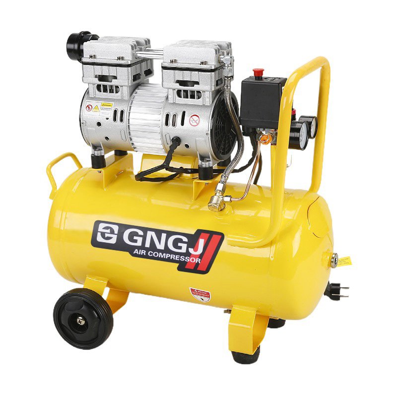 Electric 0.75hp 24L Portable Silent Oil Free Oil-free Ac Power Cast Iron 12 Volts air Compressor