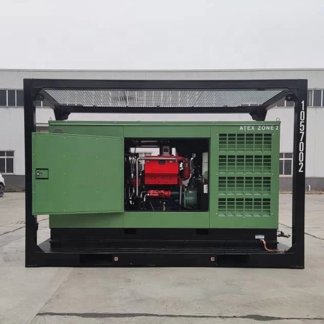 Sullair 185cfm Small Explosion Proof Air Compressor Hydraulic Start All Mechanical Type with DNV Lifting Frame