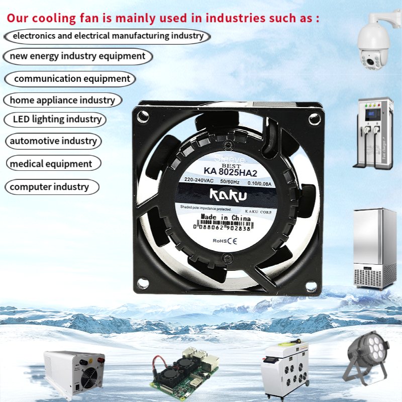 KA8025HA2 Kaku 80x80x25mm 3inch 0.1/0.08A Portable Car Ac Cooling Fan Industrial Two Way Flow Ventilation Fan