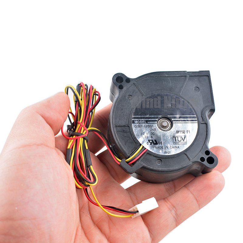 D06F-12BS1 6cm 60mm Blower Fan 60x60x25mm DC12V 0.33A 3pin Centrifugal Turbine Blower for Projectors and Printers