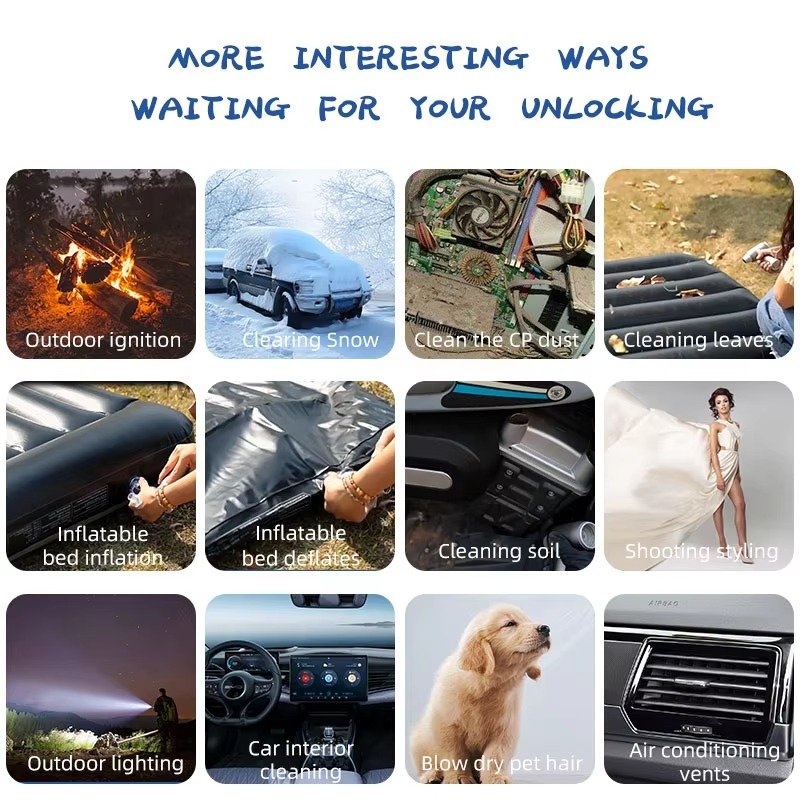 130000rpm Powerful Portable Mini Jet Fan Air Hammer Electric Wireless Blowing Gun for Car Drying Jet Turbo Fan Blower Dryer