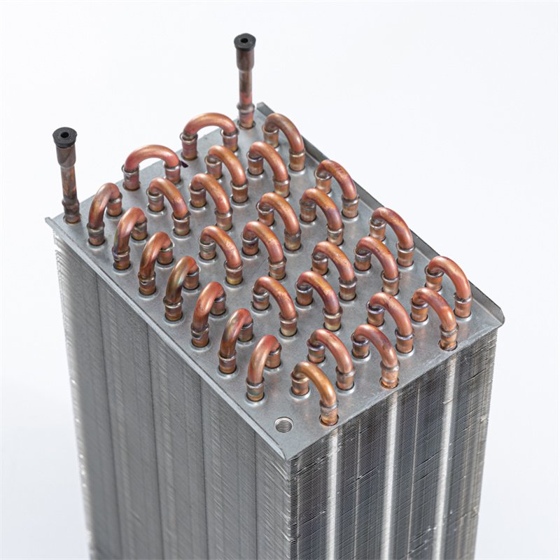 Tube Heat Exchanger Air to Water Condensing Unit Aluminum Fin Copper Provided Green Submers Water Pump High Safety Level 85
