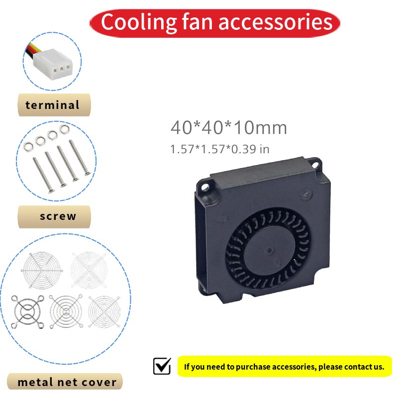 40x40x10mm Blower Fan 5V 12V 3D Printer Micro Blower 4010 4300RPM Dual Ball Bearings Stand air Cooler Ventilation Blower Fan