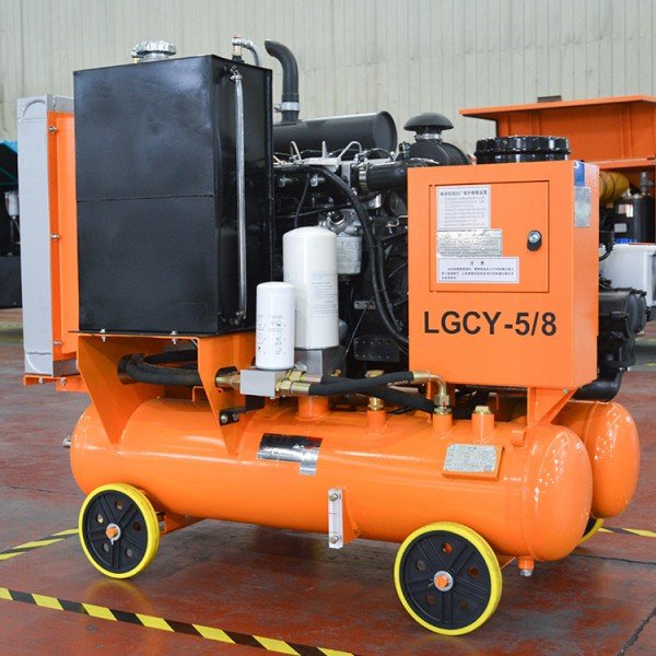 Kaishan LGCY-5/8 177cfm 8 bar Small Screw Type Portable Mining diesel Engine air Compressor for Mining Construction Drilling