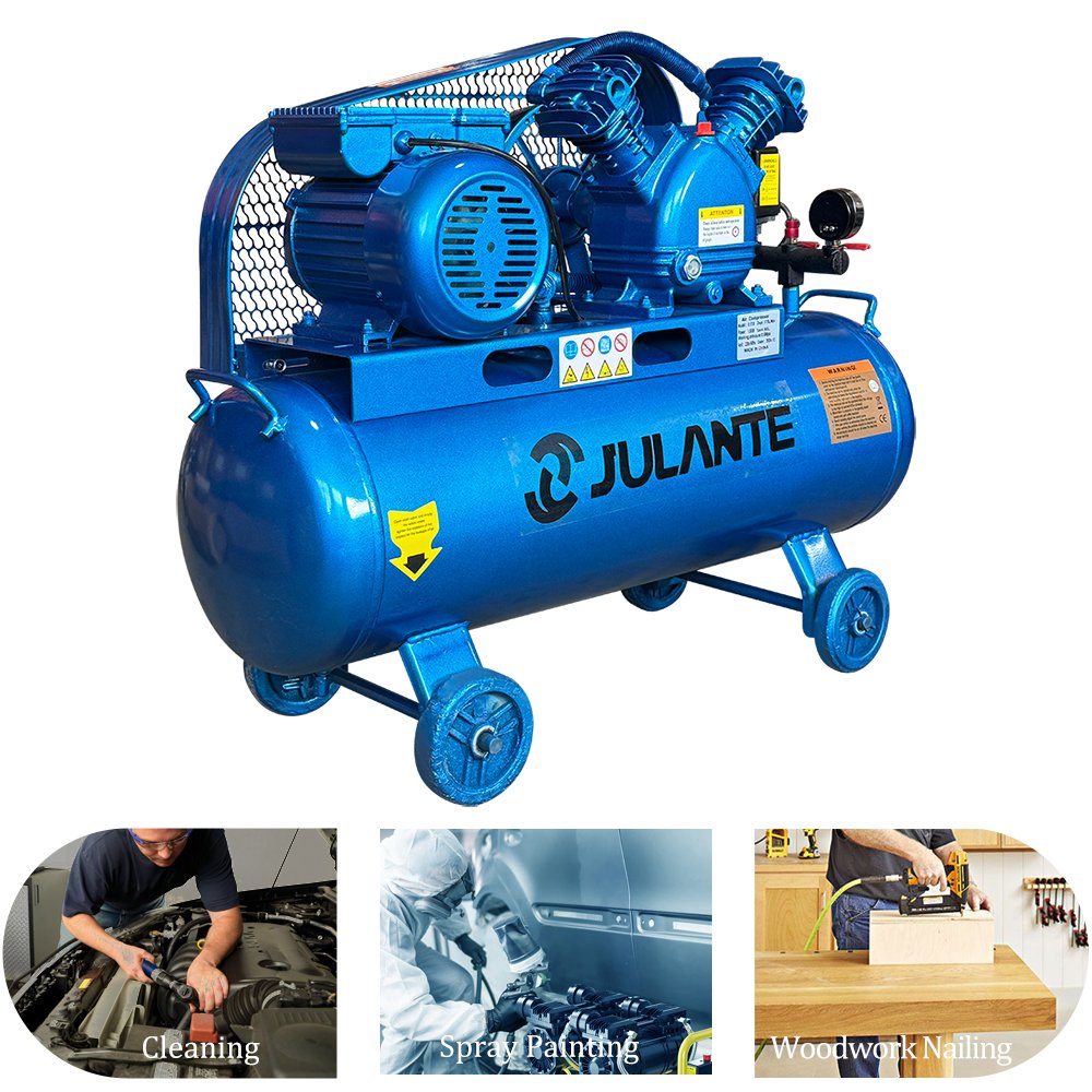 220V 8Bar Piston Aluminum Shell Belt Driven 1.5kw 2hp 60L air Compressor