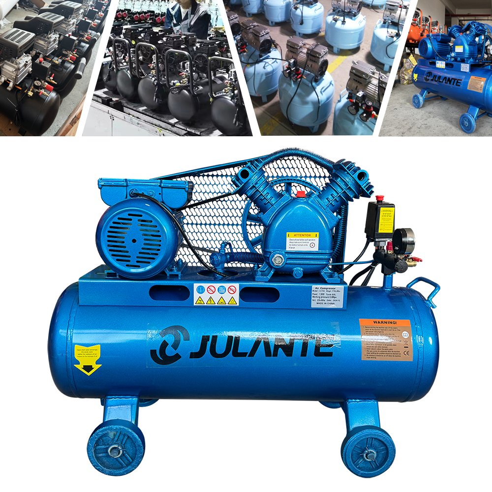 220V 8Bar Piston Aluminum Shell Belt Driven 1.5kw 2hp 60L air Compressor