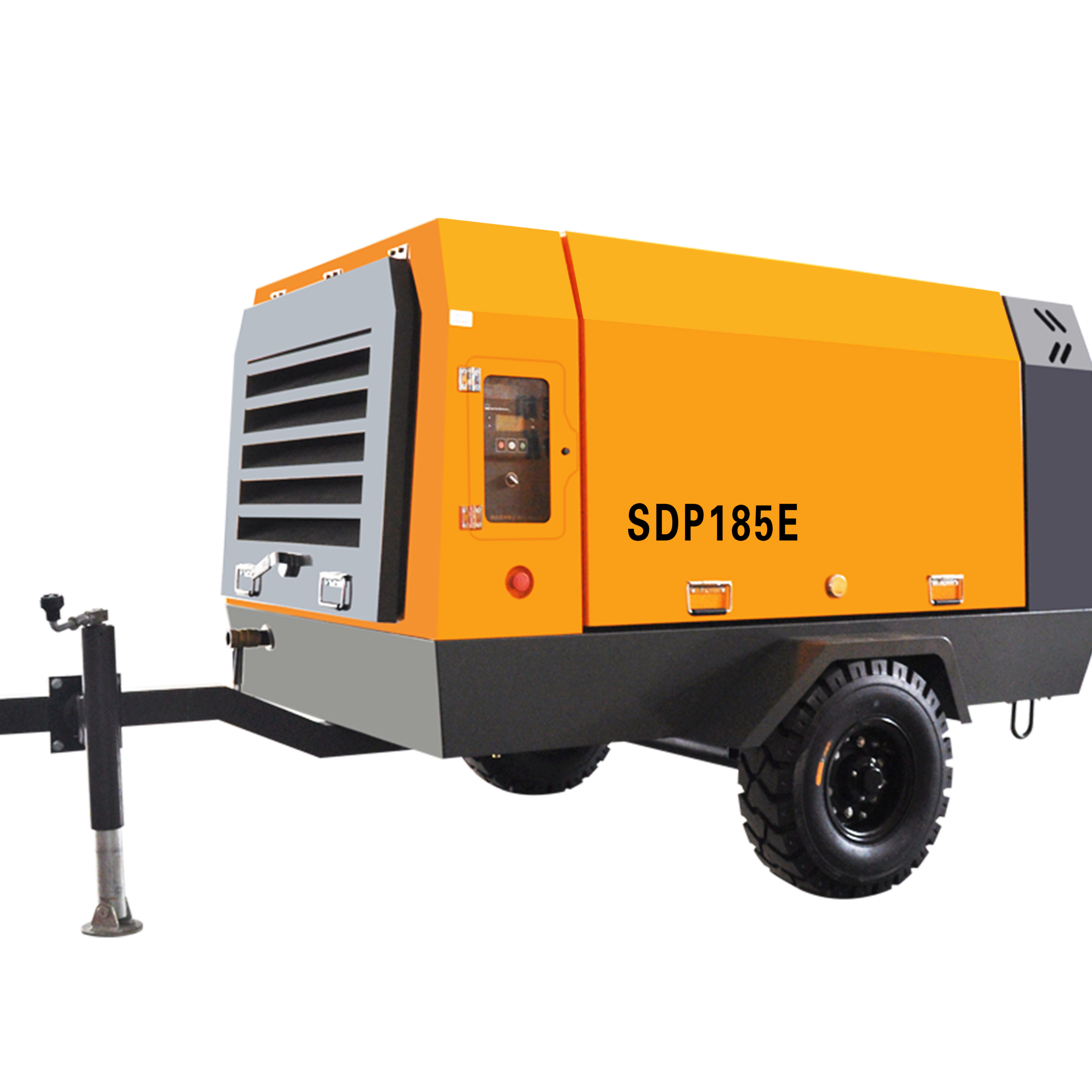 185cfm Portable Industrial Screw Air Compressor Mobile Diesel/Gas Powered with Oil/Lubricated Gear Pump & Tank 220V Air Cooled