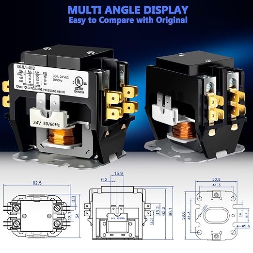 2P 40A 24V AC contactor for Air Conditioner Condenser Compressor Contactor