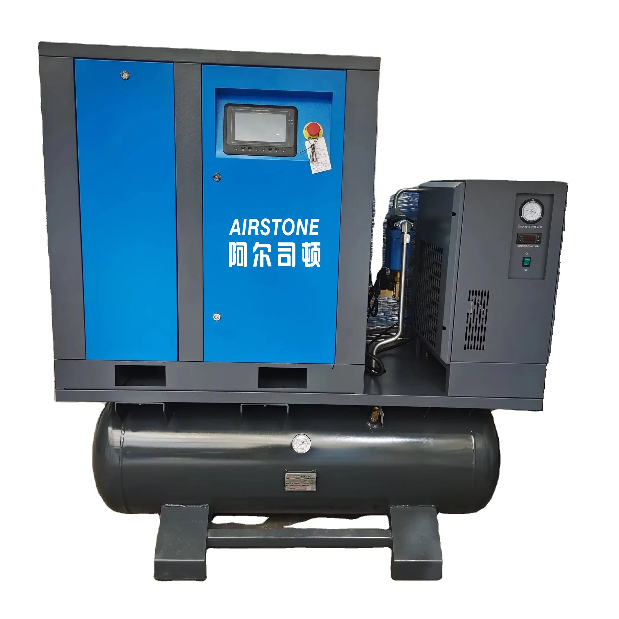 Hot Sales 22KW Industrial Screw Air Compressor with Air Dryer and 400Liter 500Liter Air Tank 16BAR