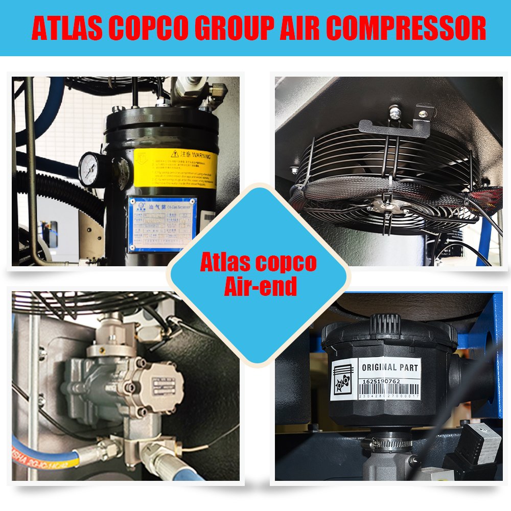 Industrial Rotary V Belt-drive Screw air Compresor Atlas Copco Groub Liutech air Compressor Screw Type 4kw 5.5 7.5kw 11 15kw