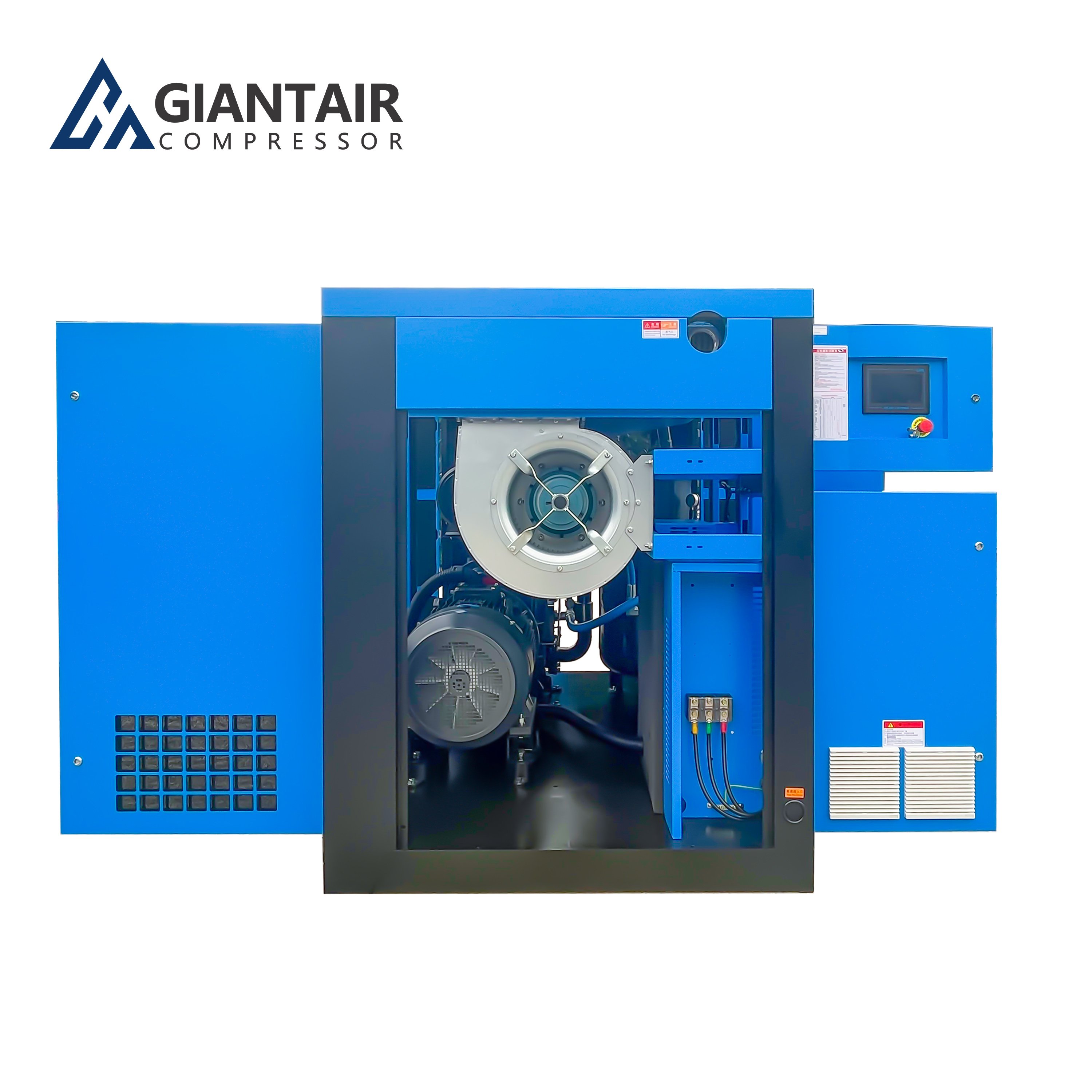 GIANTAIR 50HP Rotary Industrial Air-compressor 0.8-50cm3/min All-in-one Screw Air Compressors 500 Litre With Air Dryer