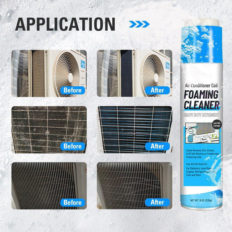 Customized AC Air Conditioner Dry Clean Spray Foam Cleaner Household Cleaning Product for Condenser for Car Air Freshener Use