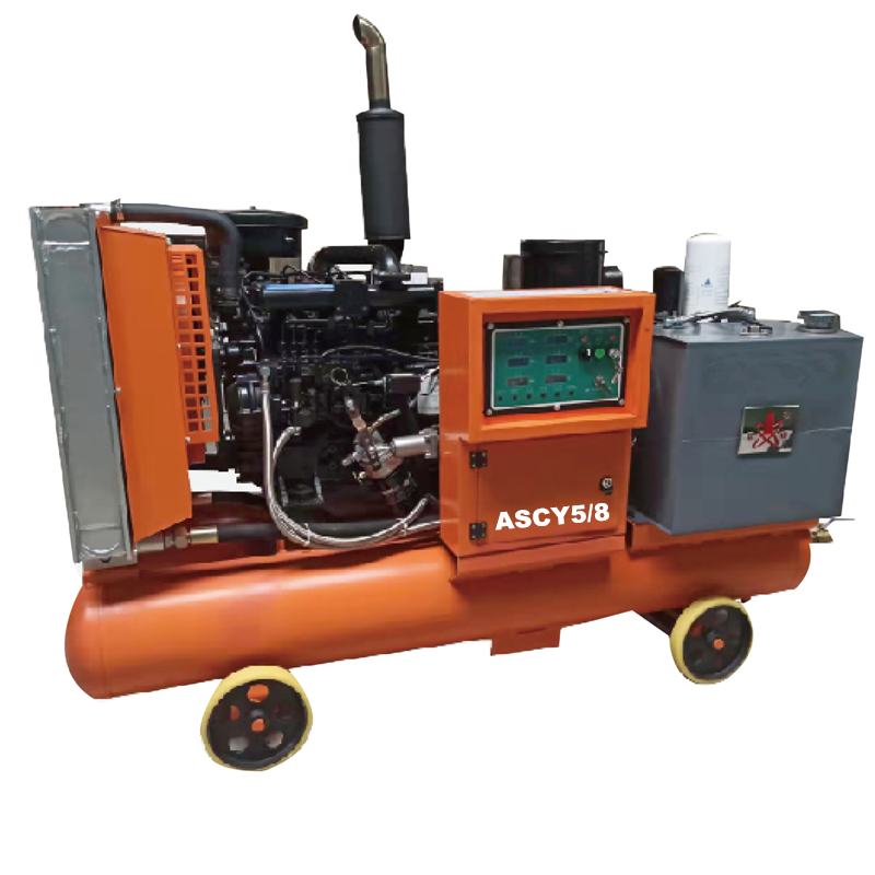 Silent 185 Cfm Rotary Screw air Compressor with diesel Engine 7bar