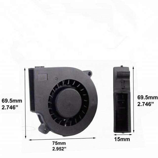 ODM Ball Bearing 12v 24v 75x75x15mm Dc Blower Fan with High Speed