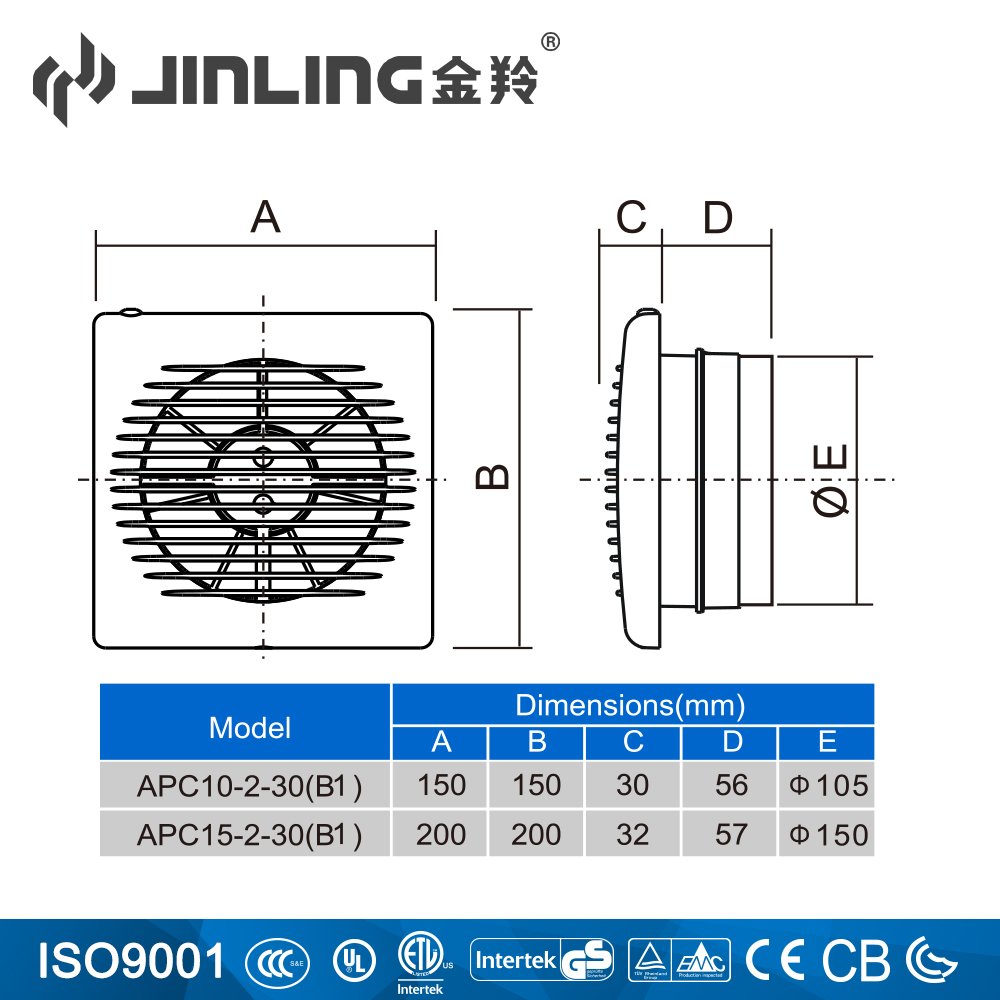 4 Inch 6 Inch Bathroom Fan/bathroom Exhaust Fan/ Bathroom Extractor Fans