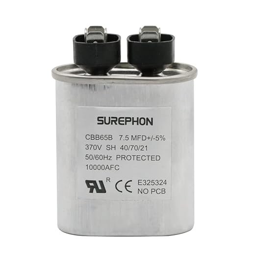 CBB65 7.5 uF 7.5 MFD 370V Run Capacitor for AC Unit Fan Motor Start, Heat Pump, or Condenser Straight Cool