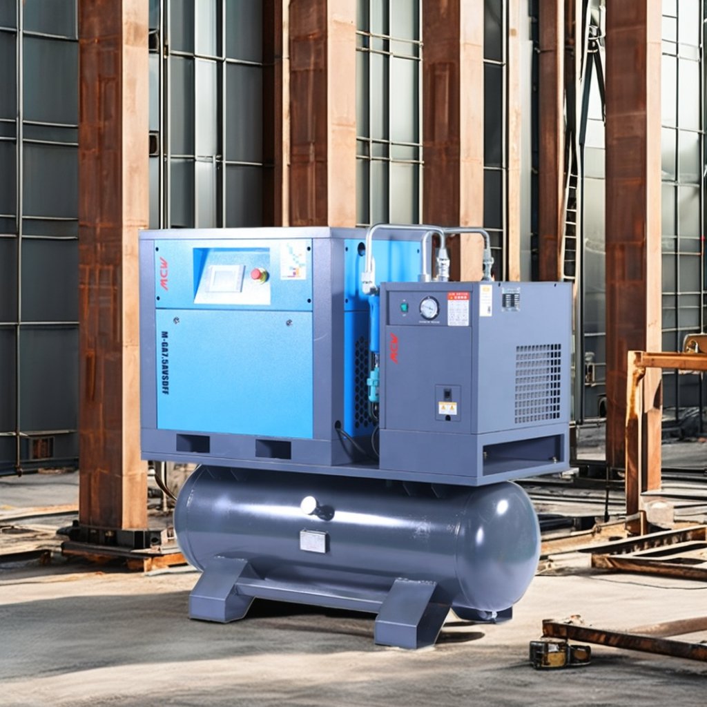 Mandiwi Factory Industrial 15KW/5.5KW/7.5KW/11KW All-in-1 Screw Air Compressor Fixed Speed Oil Lubricated Rotary Compressor