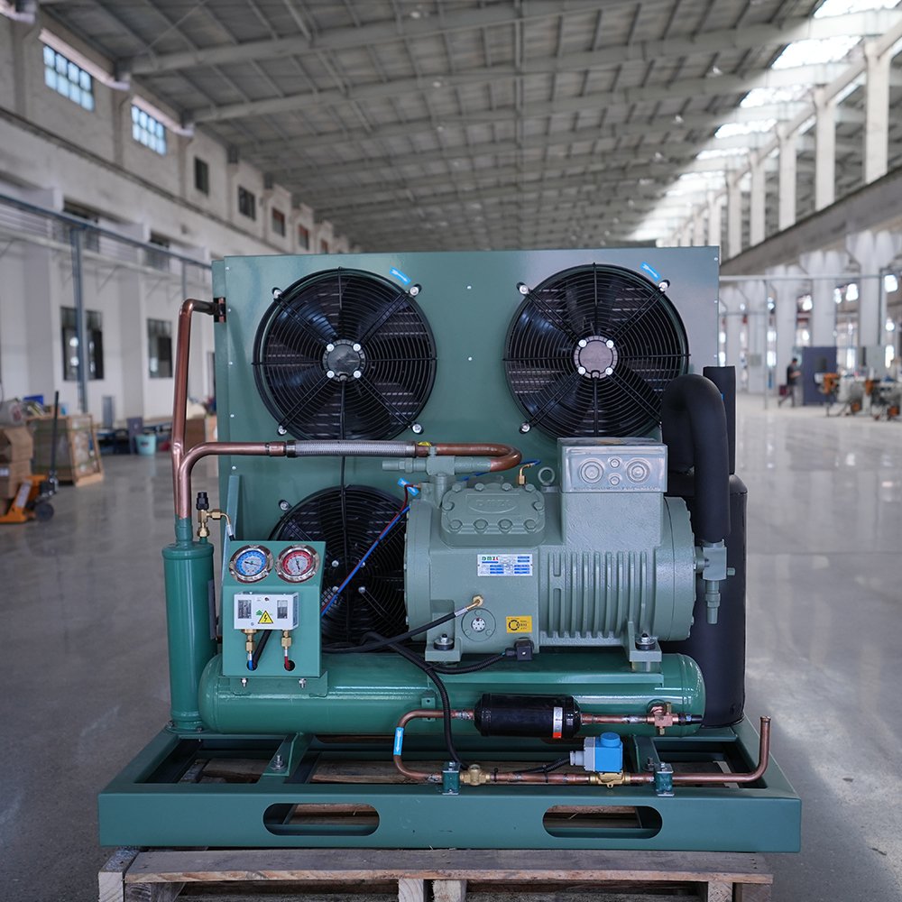 Bitzer 8HP Industrial Quick Freezer Refrigeration Unit Air-Water Cooled Condensing Hermetic Three-Phase Compressor Motor R410A