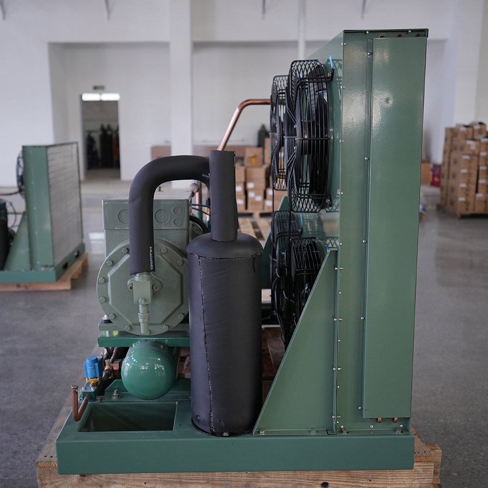 Bitzer 8HP Industrial Quick Freezer Refrigeration Unit Air-Water Cooled Condensing Hermetic Three-Phase Compressor Motor R410A
