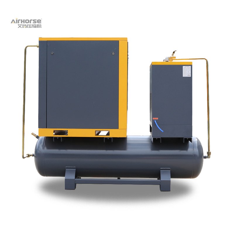 All in One Type Industrial Compressor 5.5kw 7.5hp 220v 60hz Single Phase Screw Air Compressor with tank and Dryer