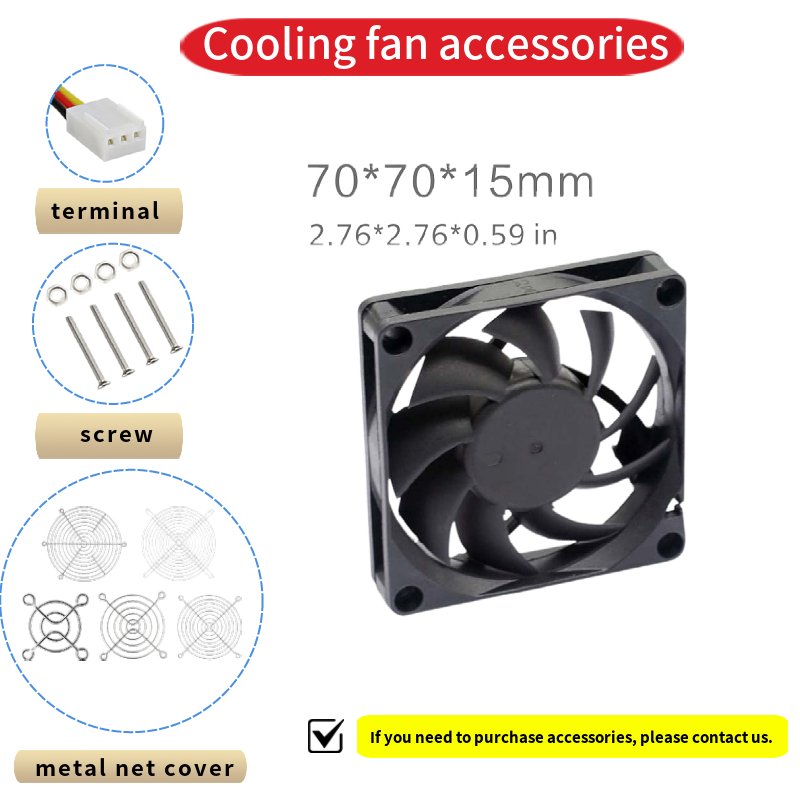 70x70x15mm 3inch DC12V 24V Ventilateur Small 70mm 4300RPM Exhaust Fans Incubator Fan Mini air Dust Blower Plastic Cooling Fan